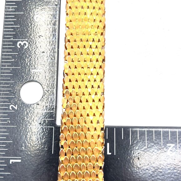 Vintage Retro Glam Gold Tone Shiny Mesh Women's Adjustable 29”-33” One Inch Wide - Picture 8 of 8